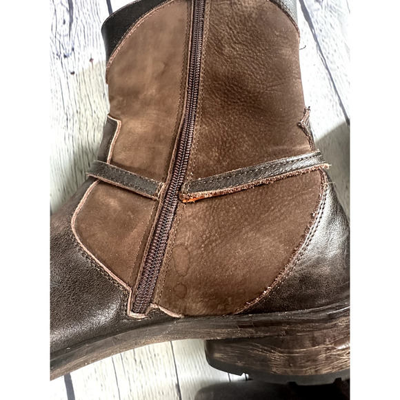 Mark Nason 67179 Ankle Zip Distressed Leather Metal Cross Brown Boots Mens Sz 11 - Picture 6 of 10